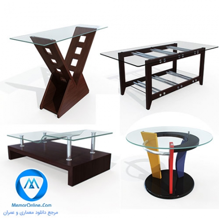 دانلود مجموعه آبجکت سه بعدی میز با طراحی مدرن